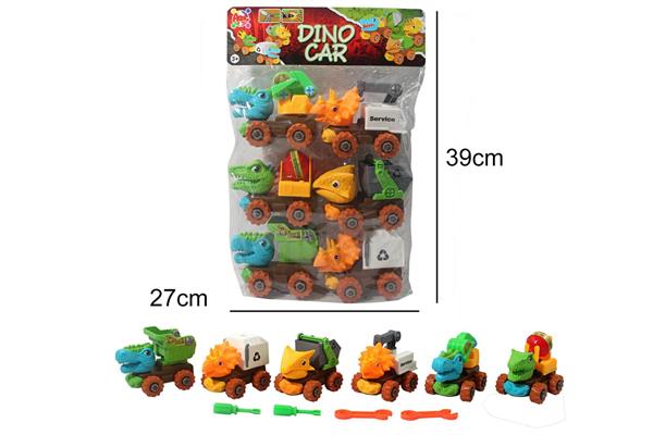 SET 6PZ DINO CAR